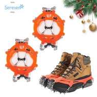 SERENEN Ice Grippers, 8/10 Teeth Lightweight Ice Shoes Spike, Durable Non-slip Ice Snow Shoes Spikes