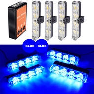 Blue Light 16 LED Car Emergency Warning Strobe Flashing Light Federal Signal Warning Light
