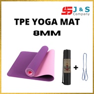 TPE Yoga Mat 8mm Non Slip w/ yoga bag &amp; strap 183*80*.08