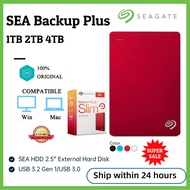 【Ready Stock】Seagate Backup Plus Slim 2.5''  1TB/2TB/4TB hard disk USB3.0 Portable External Hard Dri