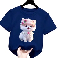 atasan kaos anak perempuan gambar anak serigala gemes Tshirt kids  1-12tahun k.119