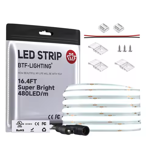 Super Bright 480 LEDs FCOB LED Strip Ultral Bright Efficient COB Light 2700K 6000K Dimmable Linear F