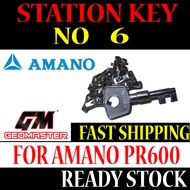 Amano Watchman Clock Station Key No 6 - Amano Key