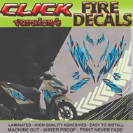 HONDA CLICK V4 FIRE DECALS STICKER / HONDA CLICK STICKER DECALS ACCESSORIES