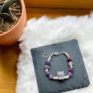 瑪瑙小熊彩祖母晶手鏈