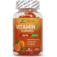 Vitamin C Gummies 250mg, Immune, Antioxidant & Iron Absorption Support, Delicious, Vegan, Non-GMO,  