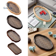 GRALARA Begonia Flower Glass Tray, Candy Wooden Storage Tray, Snack Dinner Tray for Entertaining Hou
