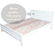 โครงเตียงเหล็ก 6ฟุต เตียงเหล็กพื้นไม้  แข็งแร็งมากๆ Steel Bed Condo Bed เตียงเหล็กหนา เตียงเหล็กไม่ม