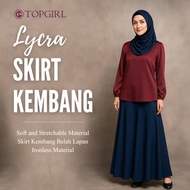 TOPGIRL Premium Plain Stretchable Skirt / Skirt Lycra / Premium Flare Skirt / Skirt Kembang / Stretc