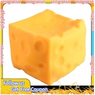 【D&F】Big Cheese Shapeable Squeeze Ball Cheese Cube Stress Ball Non-Bounce Fidget Toy ASMR Sensory An