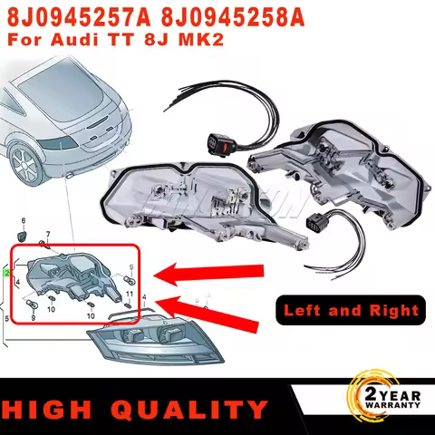 For Audi TT TTS 8J MK2 New Rear Light Bulb Holder Socket with Circuit Board connector Plug 8J0945257