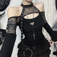 Dark Fishnet Strapless Top - Gothic Long Sleeve
