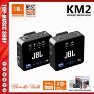 JBL KM2 ไมโครโฟนไร้สายโทรศัพท์มือถือกล้องคอคลิปไมโครโฟนวิทยุไมโครโฟน ⚡ตัวรับสัญญาณหนึ่งตัวและไมโครโฟ