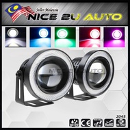 3200LM 2pcs COB LED Fog Light Projector Car Auto White Angel Eyes Halo Ring Fog Lamp