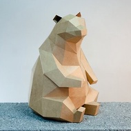 DIY手作3D紙模型擺飾 小動物系列 - 胖嘟嘟棕熊 (4色可選)