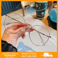(HENGHA) Classic Vintage Metal-framed Aviator Glasses Women Anti Blue Light Glasses