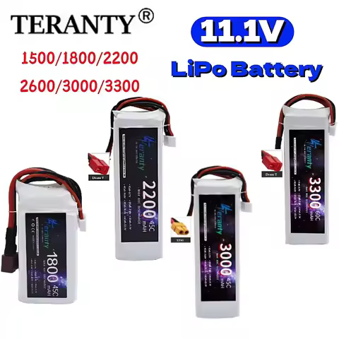 11.1V LiPo Battery 3S 1500mah 1800mAh 2200mah 2600mAh 3000mAh 3300mAh Deans T Connector XT60 For RC 