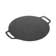 (E Q P G) 35cm Thick Cast Iron Frying Pan Flat Pancake Griddle Non-Stick Bbq Grill Induction Cooker Open Flame Cooking Pot