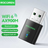 Rocoren AX900M WiFi Adapter Bluetooth 5.4 Wireless Network d Dual Band Driver Free USB Dongle Wifi 6