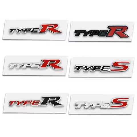 3D Metal Type S Logo Type R Emblem Letters Car Trunk Badge For Honda Accord Civic FK2 FN2 EP3 Type S