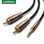 UGREEN RCA Cable 2RCA to 3.5mm Hi-Fi Nylon-Braided RCA to AUX Audio Cable For DJ Controller Speaker Turntable TV Car Stereo