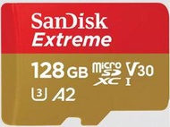 【SanDisk】Extreme microSDXC UHS-I 記憶卡 U3/A2/V30 128GB SDSQXAA