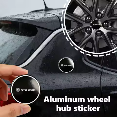 4pcs Car Logo Badge Car Wheel Center Hub Caps Emblem Stickers For MG ZS GS 3 5 6 7 Gundam 350 Parts 