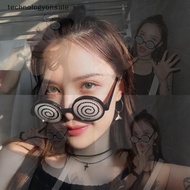 [Tech] New Cosplay Glasses Vertigo Pattern Funny Decorative Glasses Anime Dizzy Eyeglasses Birthday 