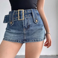 YoungGirlDay Seksi Tinggi Pinggang Slimming Skirt Denim Ultra Pendek Anti-Pendedahan Bodycon Skirt P