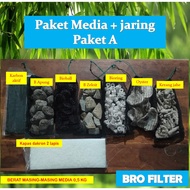 AQUARIUM FILTER MEDIA PACKAGE AQUARIUM MEDIA POND PLUS WAYER NET