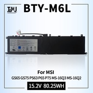 BTY-M6L Laptop Battery Replacement for MSI GS65 GS75 Stealth Thin PS63 P65 P75 8RF 8RE Creator 8RC 8