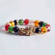 Wu Xing 5 Element Spiritual Bracelet with Pixiu Symbol and Holy Mantra