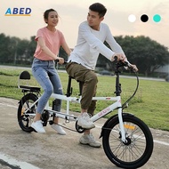 Three-person Foldable Bicycle Father And Son Double Bike Couple Tour Two People Riding Tandem Bicycle Folding