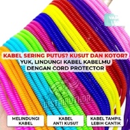 Pelindung Kabel Spiral Lilitan Plastik Lentur 500mm Warna Campur untuk Charger & Headset Anti Robek 