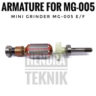 SPAREPART ARMATURE GRINDA MINI MG005 ANGKER MESIN GURINDA FLEKSIBEL MG005E MOTOR MG005F SUKU CADANG