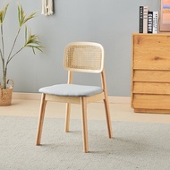 Rattan Chair Nordic Style Home Dining Table Stool Dining Chair Solid Wood Backrest Chair Modern Mini