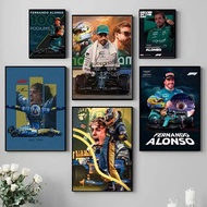 F1 Driver Fernando Alonso Poster Print For Bedroom Home Wall Decoration,No Frame Canvas Painting YL9
