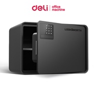 Deli ตู้เซฟ ตู้เซฟอิเล็คทรอนิกส์ ระบบล็อกรหัส 2 ขั้น ประตูอัตโนมัติ สะดวกใช้งานง่าย Safe Box