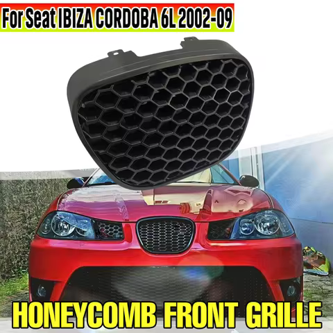 For Seat Ibiza Typ 6L Cordoba 2002-2009 Car Honeycomb Front Grill Bumper Mesh Grill Upper Grill Raci
