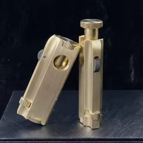 Special-shaped Trench Handmade Pure Copper Lighter E Style Retro Portable Lighter Personalized Gift 