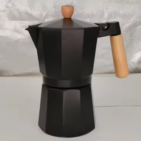 Hot-selling Italian-style Aluminum Moka Pot with Double Valves, Moka Coffee Maker, Octagonal Europea