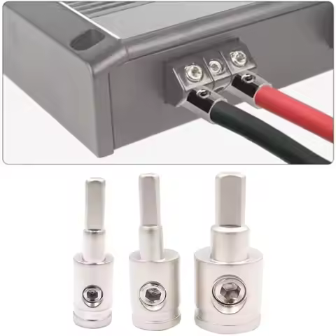 New Pure Copper Car Audio Connector 0GA 4GA 8GA Gold Silver Audio Amp Input Adapter Power Ground Wir