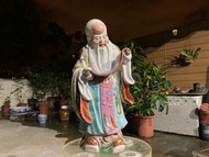 50年代 景德鎮 粉彩 壽星公 壽比南山 17吋高