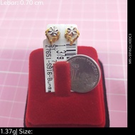 Murni Mewah Emas916, Subang Bunga Crki In Love Rh 7651 0.7 cm Pd