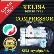 PERODUA KELISA DENSO ND TYPE MODIFY SANDEN OEM CHINA NEW COMPRESSOR/ KOMPRESOR (CAR AIRCOND SYSTEM)