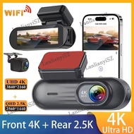 High Definition WiFi Driving Recorder 4K Front Camera + 2.5K Rear Camera GPS 24H Optional Rear Camer