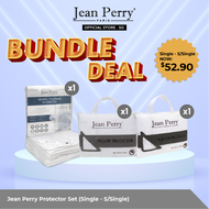 (Bundle Set 001) Jean Perry Elastic Straps Mattress Protector I Pillow Pad