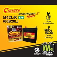 [Installation Provided] Century Marathoner Max M42 M42L /R 60B20L /R EFB Car Battery Bateri Perodua Myvi Bezza Eco Idle