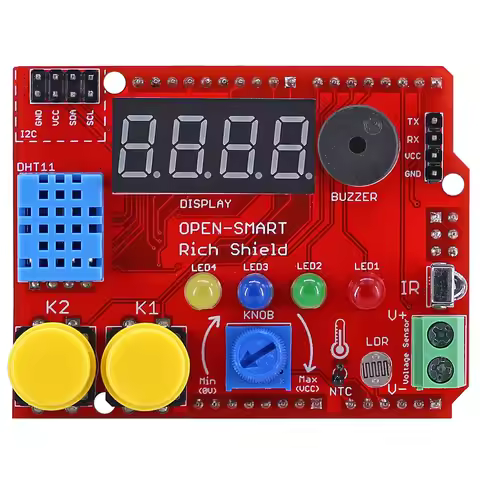 Starter kit Rich Shield with Infrared Receiver LED Buzzer Button DHT11 Light Sensor Temperature Volt