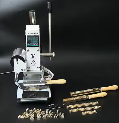 Bronzing Manual Embossing Machine Digital Leather Hot Foil Stamping Equipment Tools 300W 90DS 10x13c